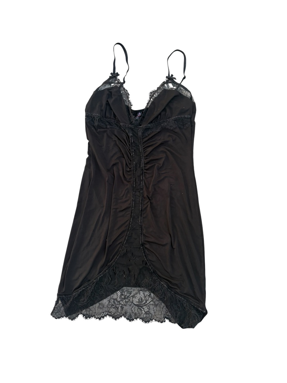 Victoria’s Secret Sexy Little Things Black Lace Trim Chemise Slip Dress Y2K